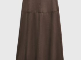Юбка миди из искусственной замши, Коричневый