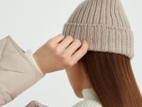 Шапка с отворотом с добавлением ангоры и шерсти