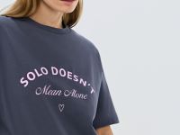 Футболка оверсайз с принтом, Серый