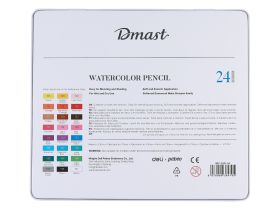 Набор карандашей акварельных Dmast 24 цв в металлическом пенале