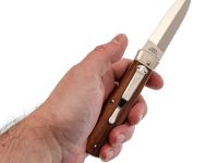 Выкидной нож Mikov Predator, сталь 420, рукоять палисандр, клипса