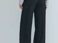 Широкие джинсы Wide leg с высокой посадкой, Черный