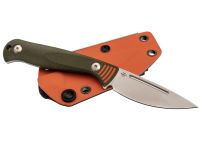 Туристический нож Kizer Evenki 1, сталь AEB-L, рукоять Orange/Green G10