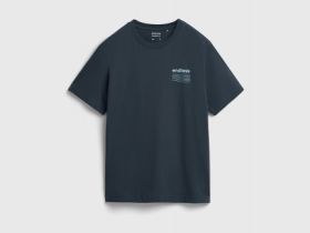 Футболка с морским принтом на спине, Голубой