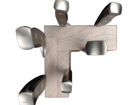 Подставка настольная магнитная для 6 ножей Woodinhome KS003SOW, дуб