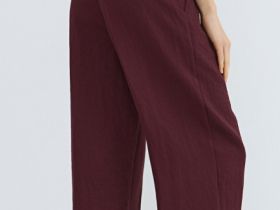 Прямые брюки cо складками, Фиолетовый