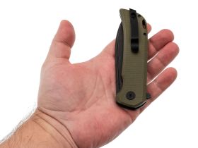 Складной нож Petrified Fish Tunny PFB05GRMDW, сталь Sandvik 14C28N, рукоять микарта, зеленый