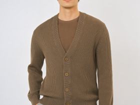 Кардиган с эффектом стирки, Желтый