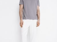 Поло из технологичной ткани с молнией, Серый