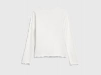 Лонгслив в рубчик для девочек, Белый