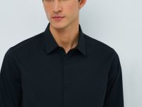 Рубашка из эластичной ткани, Черный