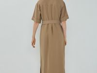Платье-рубашка со съёмным поясом, Бежевый