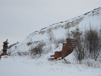Остатки шахт и печей (горшковых, напольной и газогенераторной (механической) по обжигу известняка