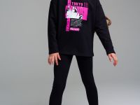 Комплект трикотажный для девочек: фуфайка (футболка с длинными рукавми), брюки (легинсы)