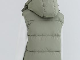 Утеплённый жилет с капюшоном, Желтый