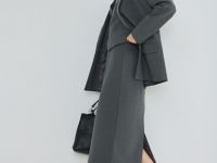 Прямая юбка миди, Серый