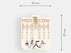 Стикер объемный "Москва. ВДНХ и бегуны"