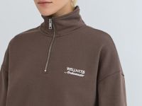 Толстовка с воротником-стойкой на молнии, Коричневый