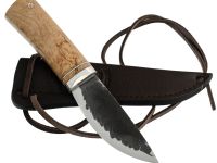 Охотничий нож Скинер, сталь Х12МФ, рукоять карельская береза, дюраль, с откованным долом