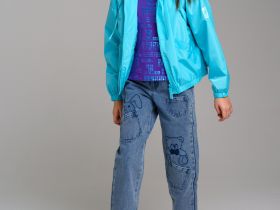 Куртка текстильная с полиуретановым покрытием для девочек (ветровка)