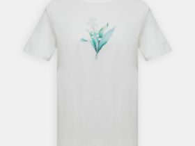 Футболка из мерсеризованного хлопка с принтом