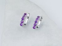 Серьги из серебра с аметистами э0607сг05103500