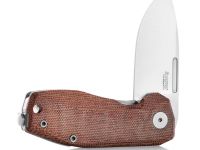 Складной нож LionSteel NANO, сталь MagnaCut, рукоять титан/микарта, коричневый