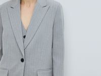 Однобортный жакет из поливискозы, Серый