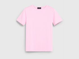 Приталенная футболка в рубчик, Розовый