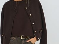 Укороченный кардиган, Коричневый