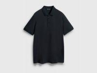 Поло из плотного хлопка, Черный