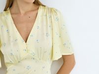 Платье миди с принтом, Желтый