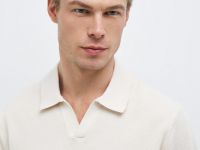 Поло текстурной вязки, Белый