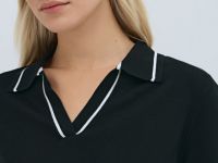 Джемпер-поло с коротким рукавом, Черный