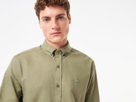 Мужская рубашка Lacoste из смеси хлопка и шерсти