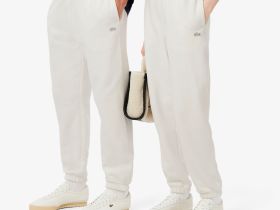 Спортивные хлопковые брюки Lacoste унисекс свободного кроя