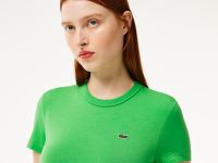 Женская хлопковая футболка Lacoste классического приталенного кроя