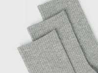 Высокие носки в рубчик, 3 пары, Серый