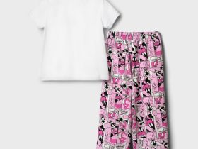 Комплект трикотажный для девочек: фуфайка (футболка), брюки