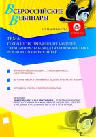 Технология применения моделей, схем, мнемотаблиц для познавательно-речевого развития детей