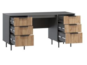 Письменный стол Леванте-1 158x60 Графитовый/Черный