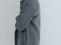 Длинное двубортное пальто из шерсти, Серый