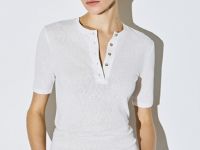 Футболка хенли из хлопка, Белый