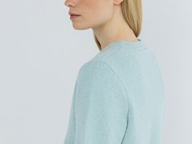 Укороченный кардиган с золотыми пуговицами, Зеленый