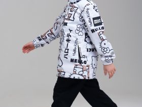 Куртка текстильная с полиуретановым покрытием для девочек (ветровка)