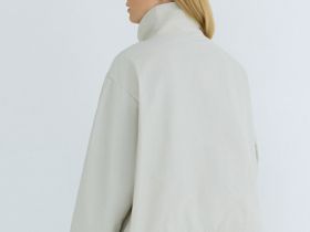 Лёгкая куртка с воротником-стойкой, Бежевый