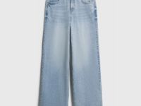 Свободные прямые джинсы средней посадки, Голубой