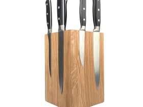 Подставка настольная магнитная для 6 ножей Woodinhome KS003SON, дуб