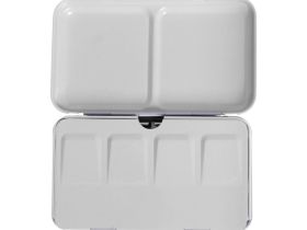 Пенал для акварели "Белые ночи" на 12 кювет с палитрой, металл, светло-голубой