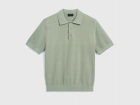 Поло из текстурной ткани, Зеленый